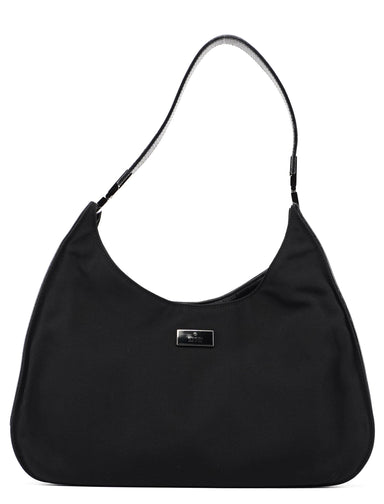 Gucci Black Canvas Hobo Shoulder Bag