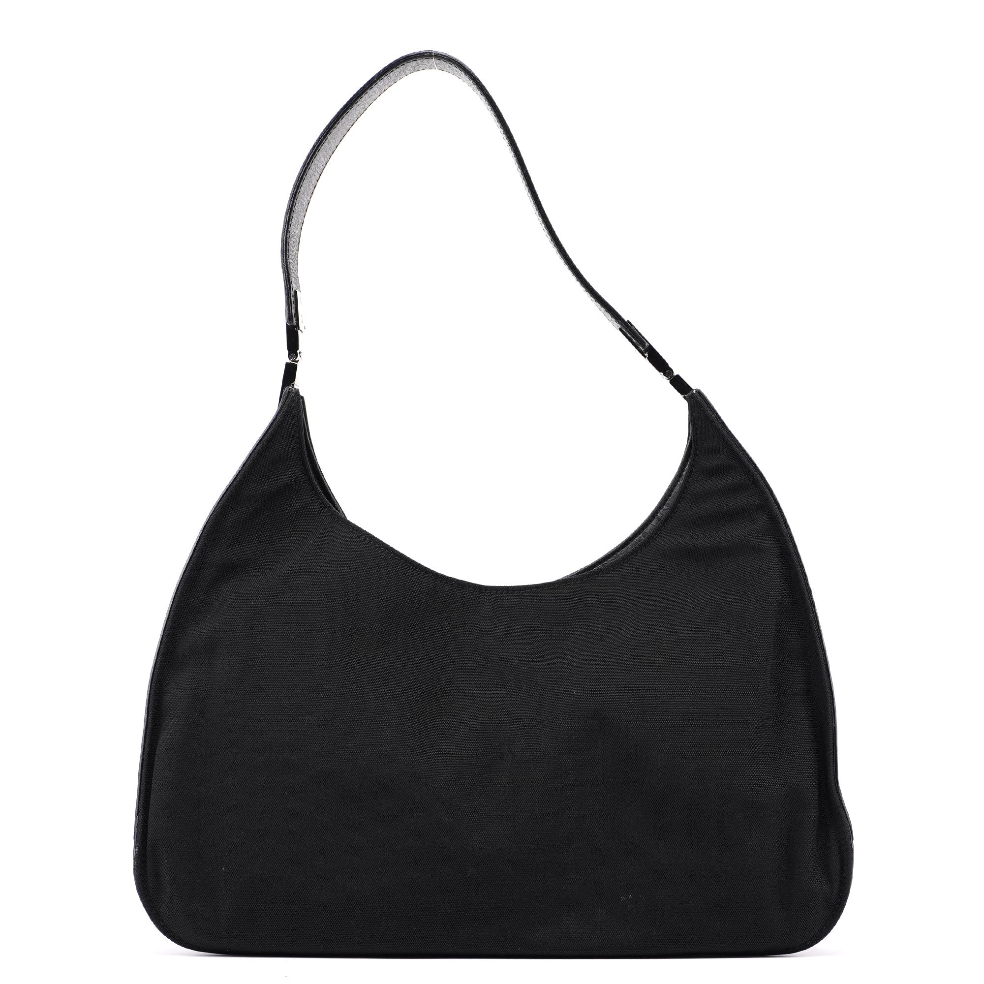 Gucci Black Canvas Hobo Shoulder Bag