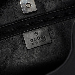 Gucci Black Canvas Hobo Shoulder Bag