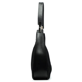 Gucci Black Canvas Hobo Shoulder Bag