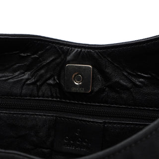 Gucci Black Canvas Hobo Shoulder Bag