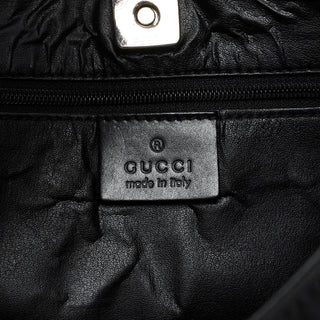 Gucci Black Canvas Hobo Shoulder Bag