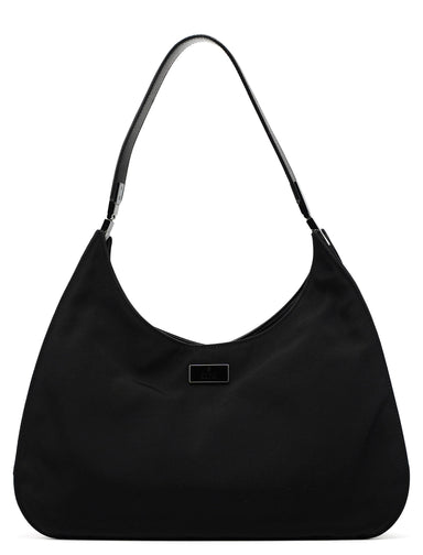 Gucci Black Canvas Hobo Shoulder Bag