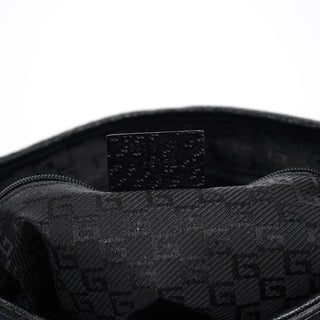Gucci Black Canvas Jackie Bamboo Shoulder Bag
