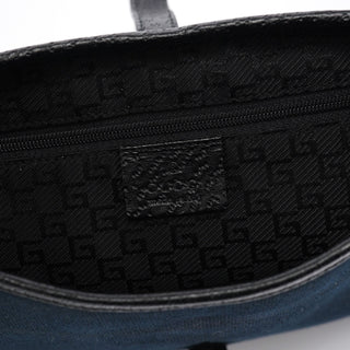 Gucci Black Canvas Jackie Bamboo Shoulder Bag