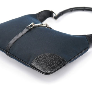 Gucci Black Canvas Jackie Bamboo Shoulder Bag