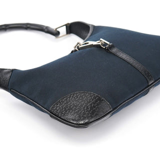 Gucci Black Canvas Jackie Bamboo Shoulder Bag