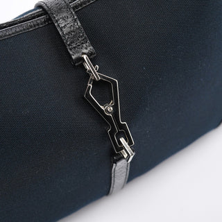 Gucci Black Canvas Jackie Bamboo Shoulder Bag