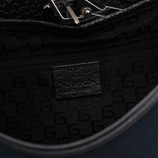 Gucci Black Canvas Jackie Bamboo Shoulder Bag