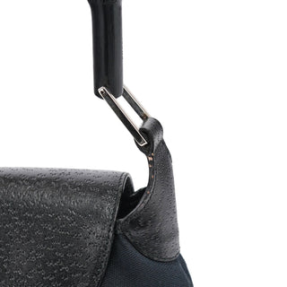 Gucci Black Canvas Jackie Bamboo Shoulder Bag