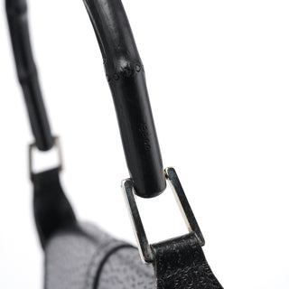 Gucci Black Canvas Jackie Bamboo Shoulder Bag