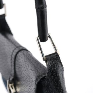 Gucci Black Canvas Jackie Bamboo Shoulder Bag