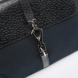 Gucci Black Canvas Jackie Bamboo Shoulder Bag