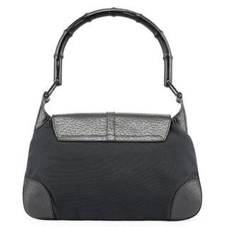 Gucci Black Canvas Jackie Bamboo Shoulder Bag