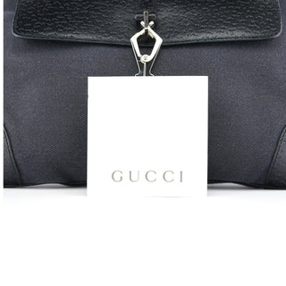 Gucci Black Canvas Jackie Bamboo Shoulder Bag