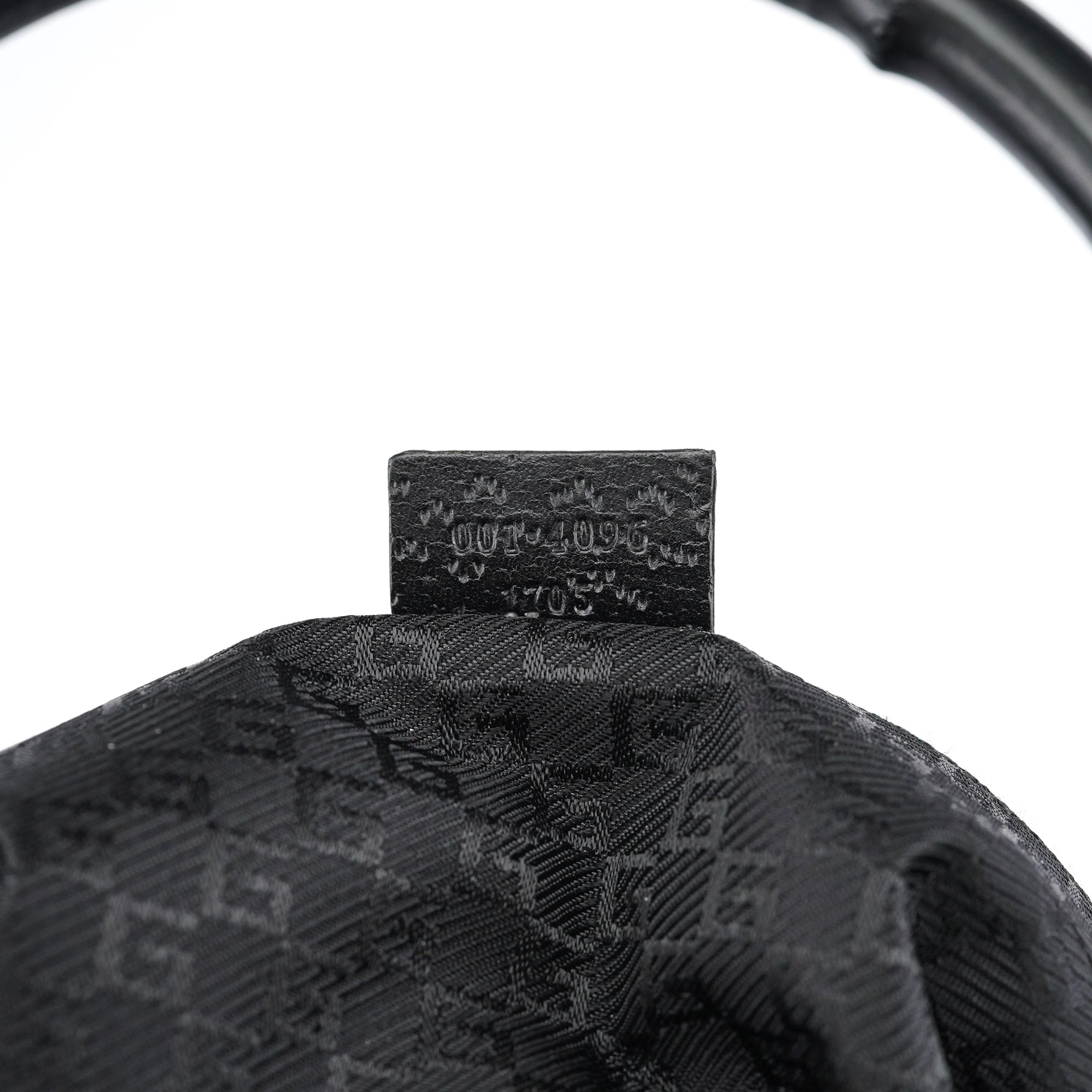 Gucci Black Canvas Jackie Bamboo Shoulder Bag