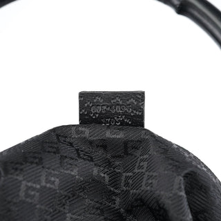 Gucci Black Canvas Jackie Bamboo Shoulder Bag