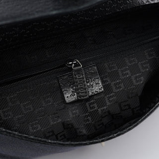 Gucci Black Canvas Jackie Bamboo Shoulder Bag