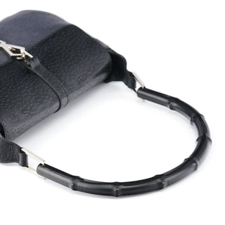 Gucci Black Canvas Jackie Bamboo Shoulder Bag