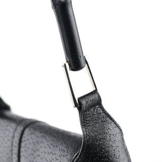 Gucci Black Canvas Jackie Bamboo Shoulder Bag