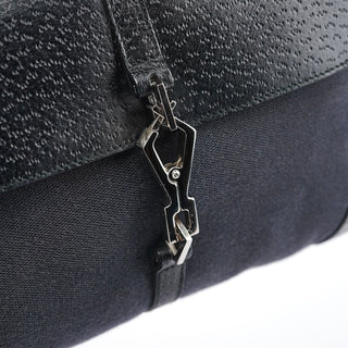 Gucci Black Canvas Jackie Bamboo Shoulder Bag