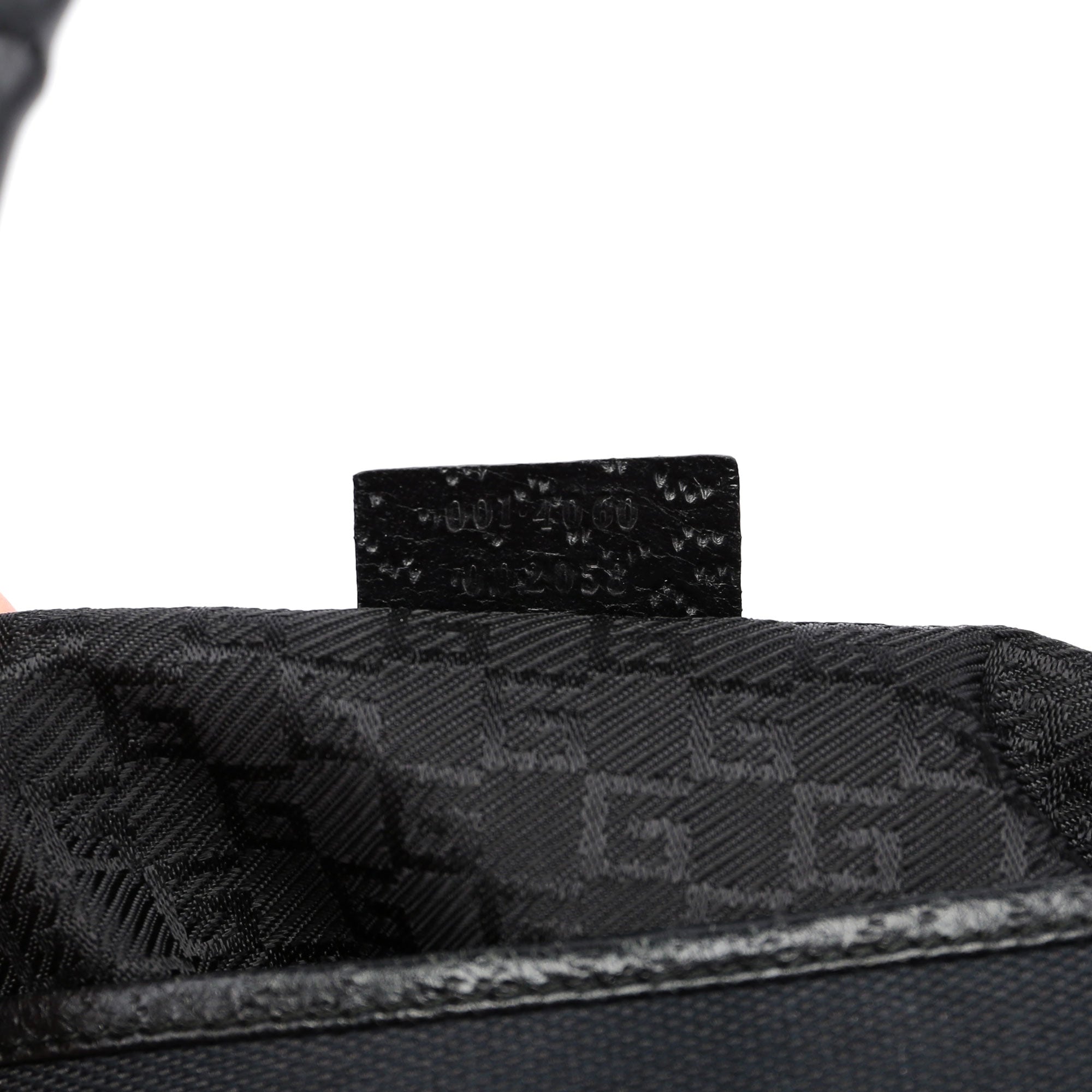Gucci Jackie Bamboo Schultertasche aus schwarzem Canvas