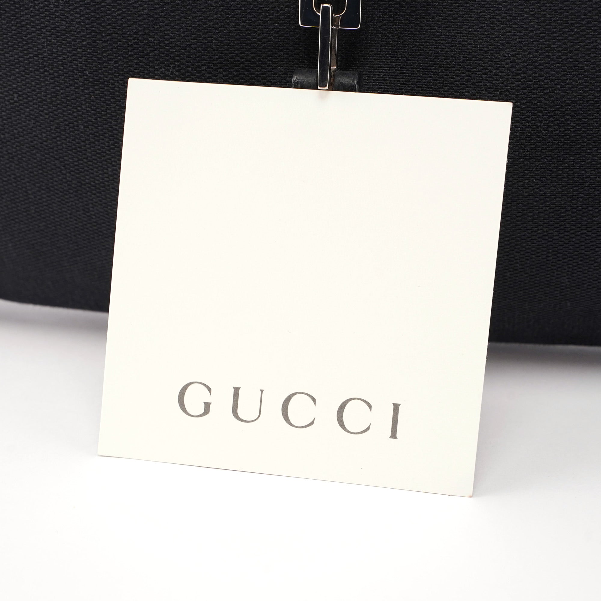 Gucci Black Canvas Jackie Bamboo Shoulder Bag