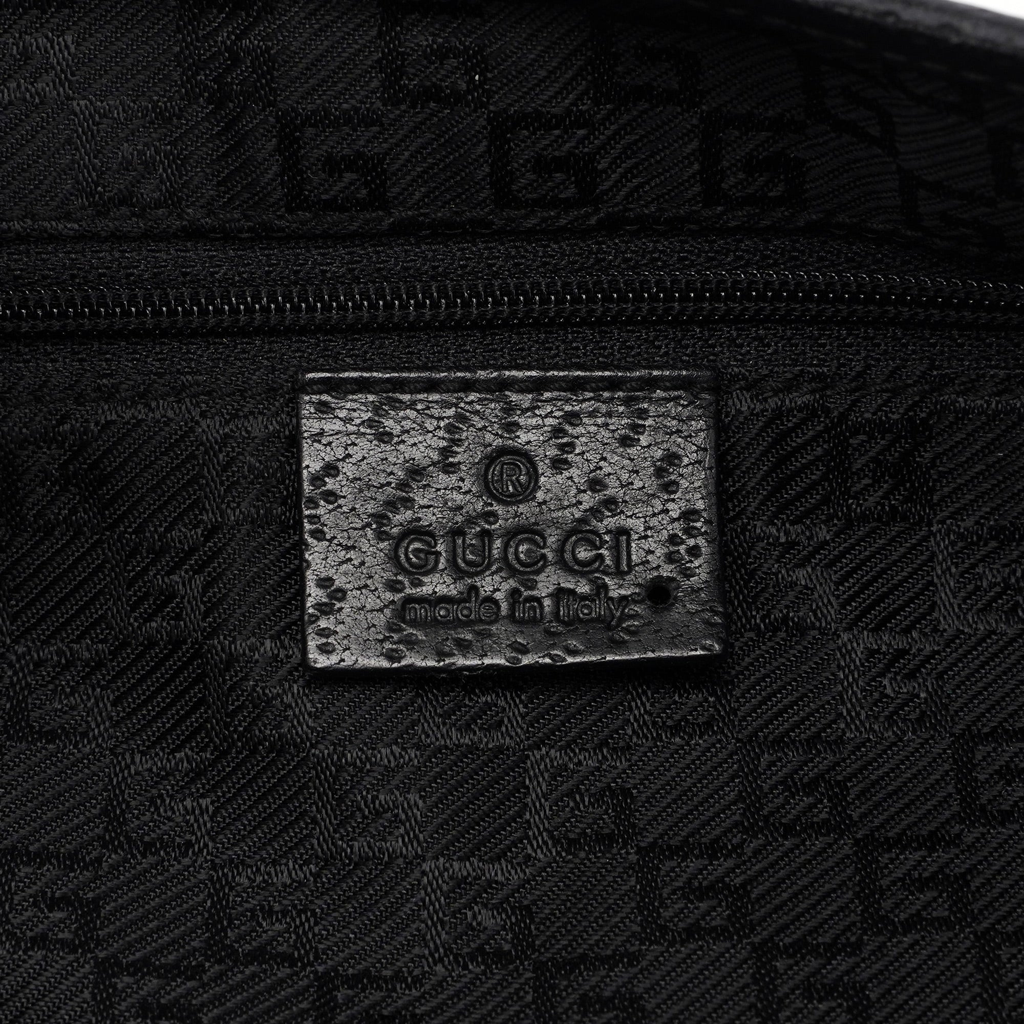 Gucci Black Canvas Jackie Bamboo Shoulder Bag