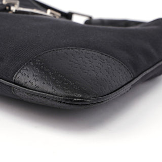 Gucci Black Canvas Jackie Bamboo Shoulder Bag