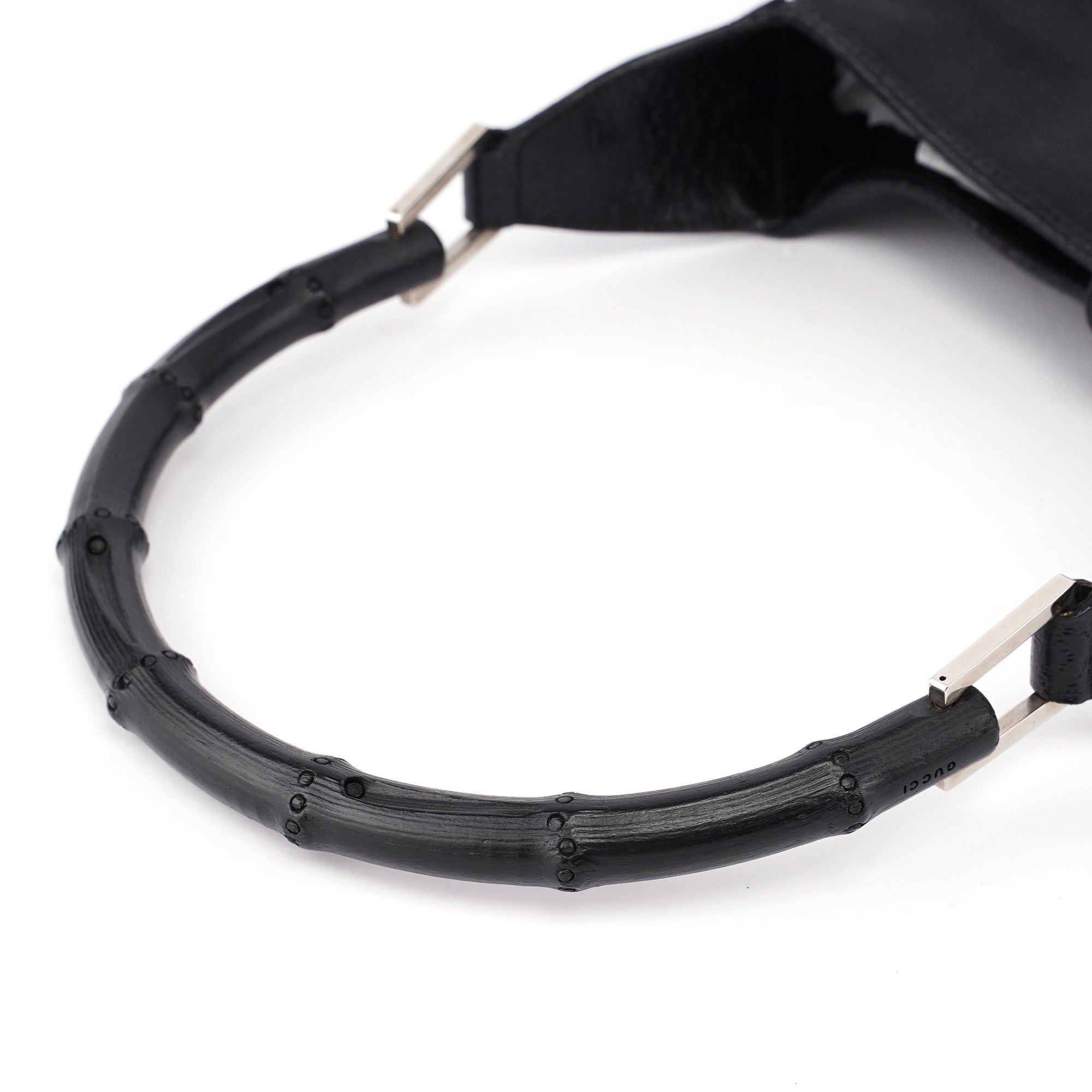 Gucci Sac porté épaule Jackie Bamboo en toile noire