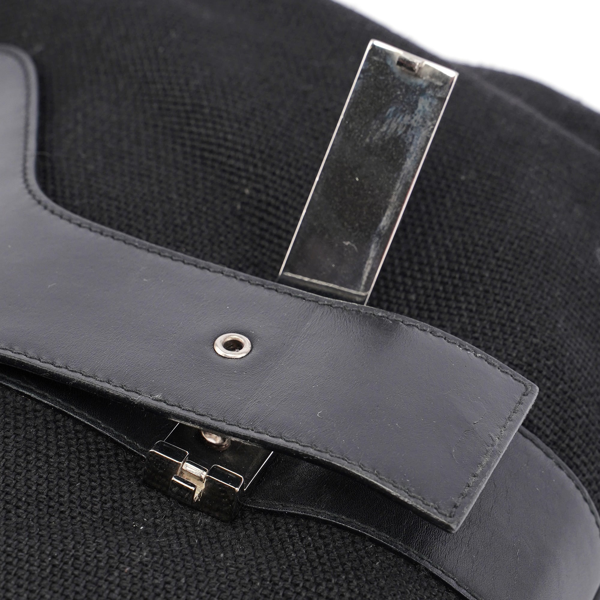 Gucci Sac porté épaule en toile noire et cuir