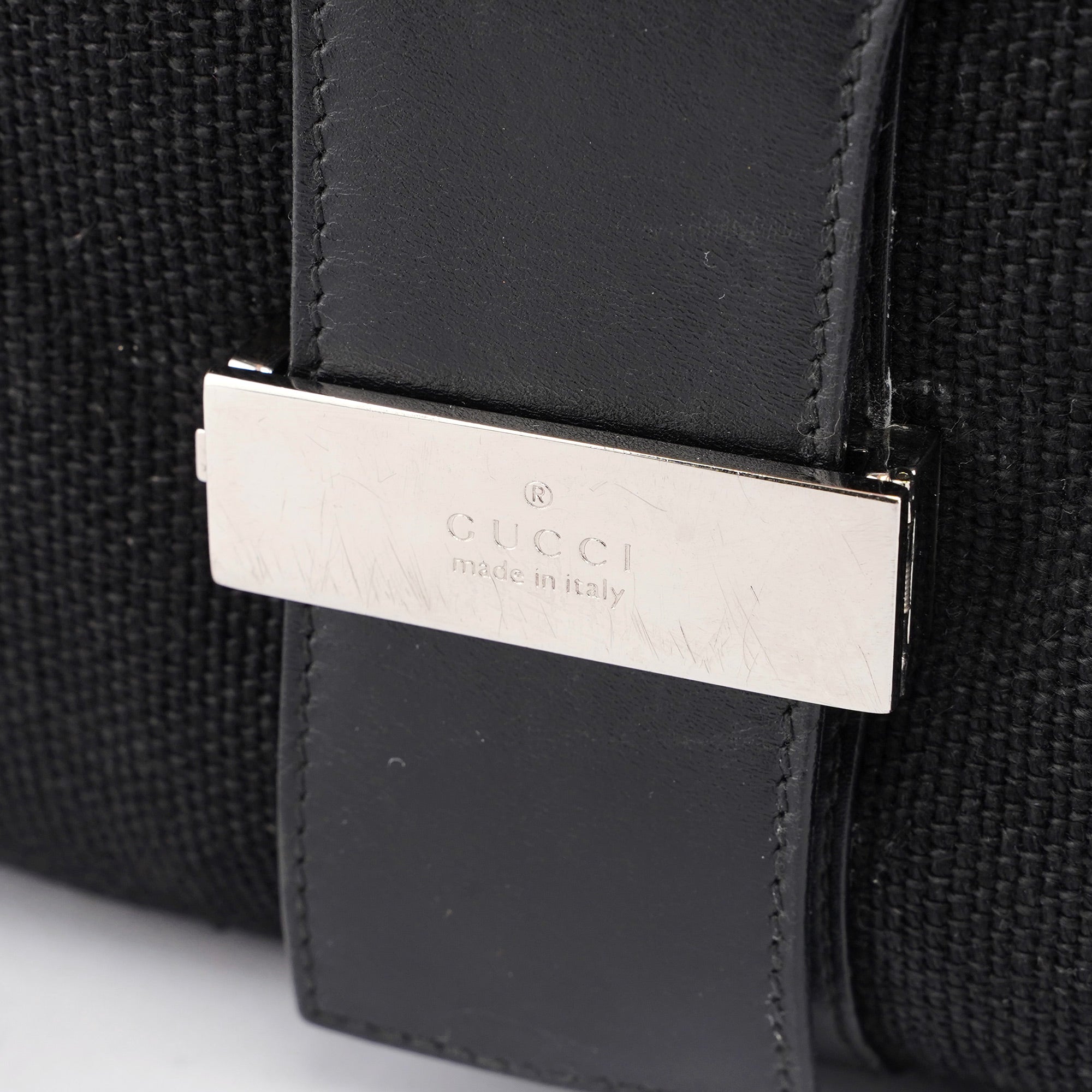Gucci Sac porté épaule en toile noire et cuir