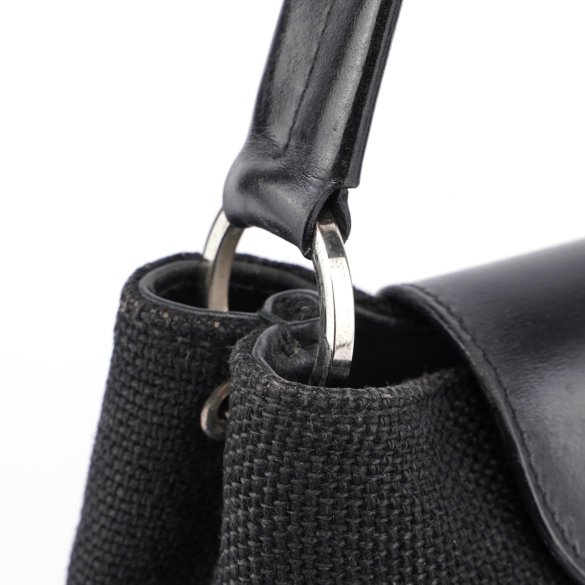 Gucci Sac porté épaule en toile noire et cuir