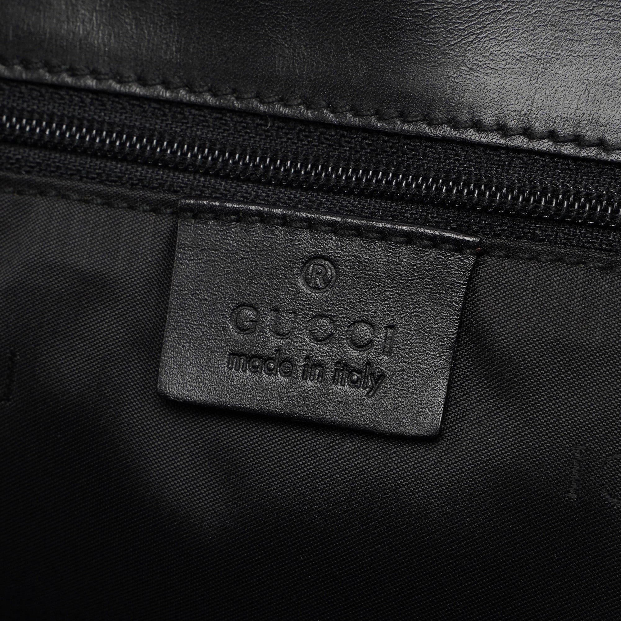 Gucci Black Canvas Leather Shoulder Bag