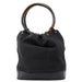 Gucci Black Canvas Round Wood Handle Bag