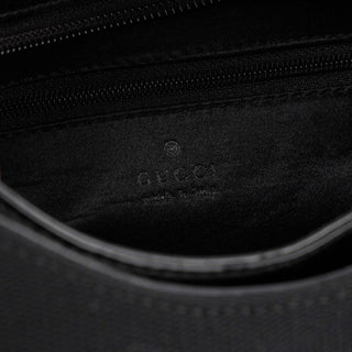 Gucci Black Canvas Silver Handle Shoulder Bag