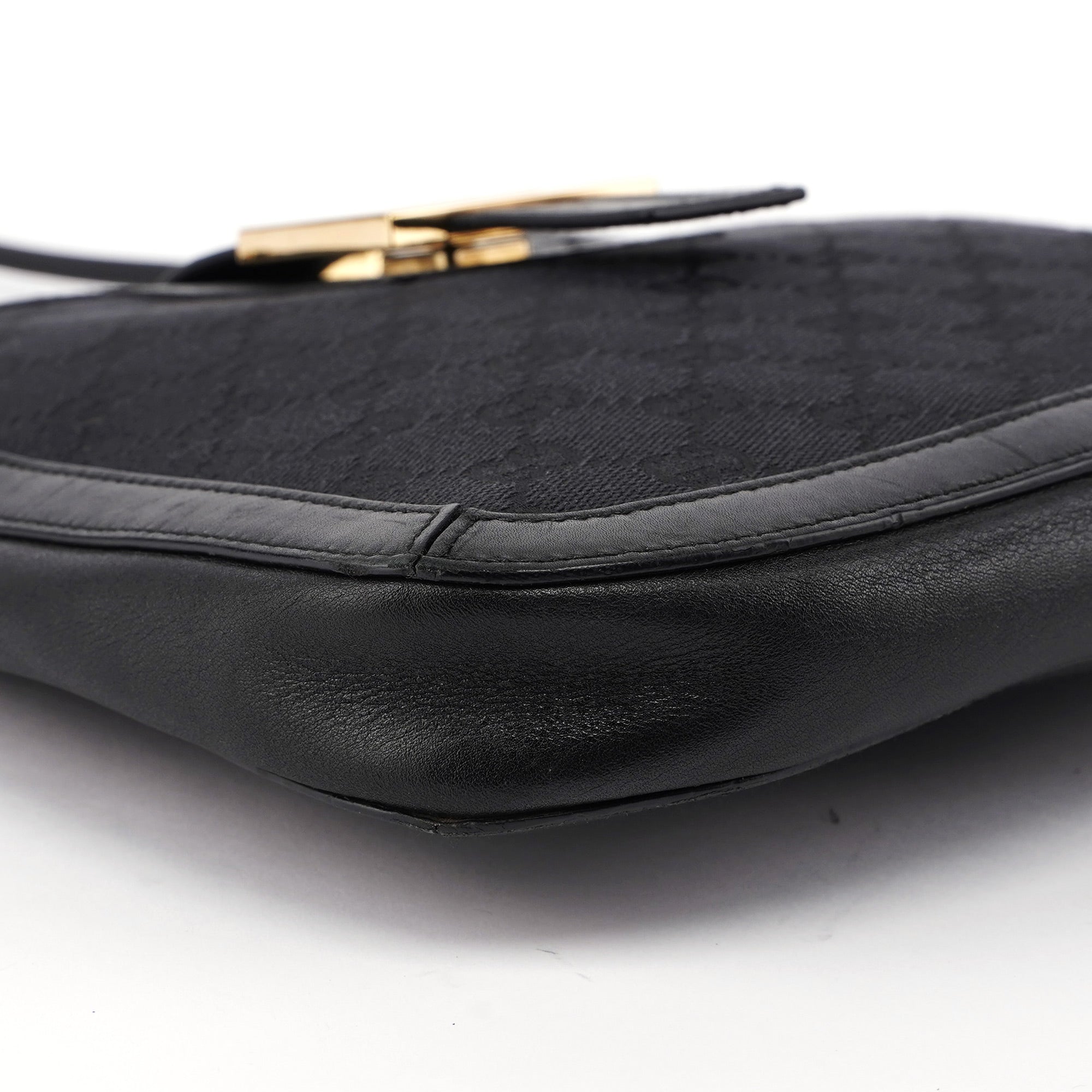 Gucci Square G Schultertasche aus schwarzem Canvas