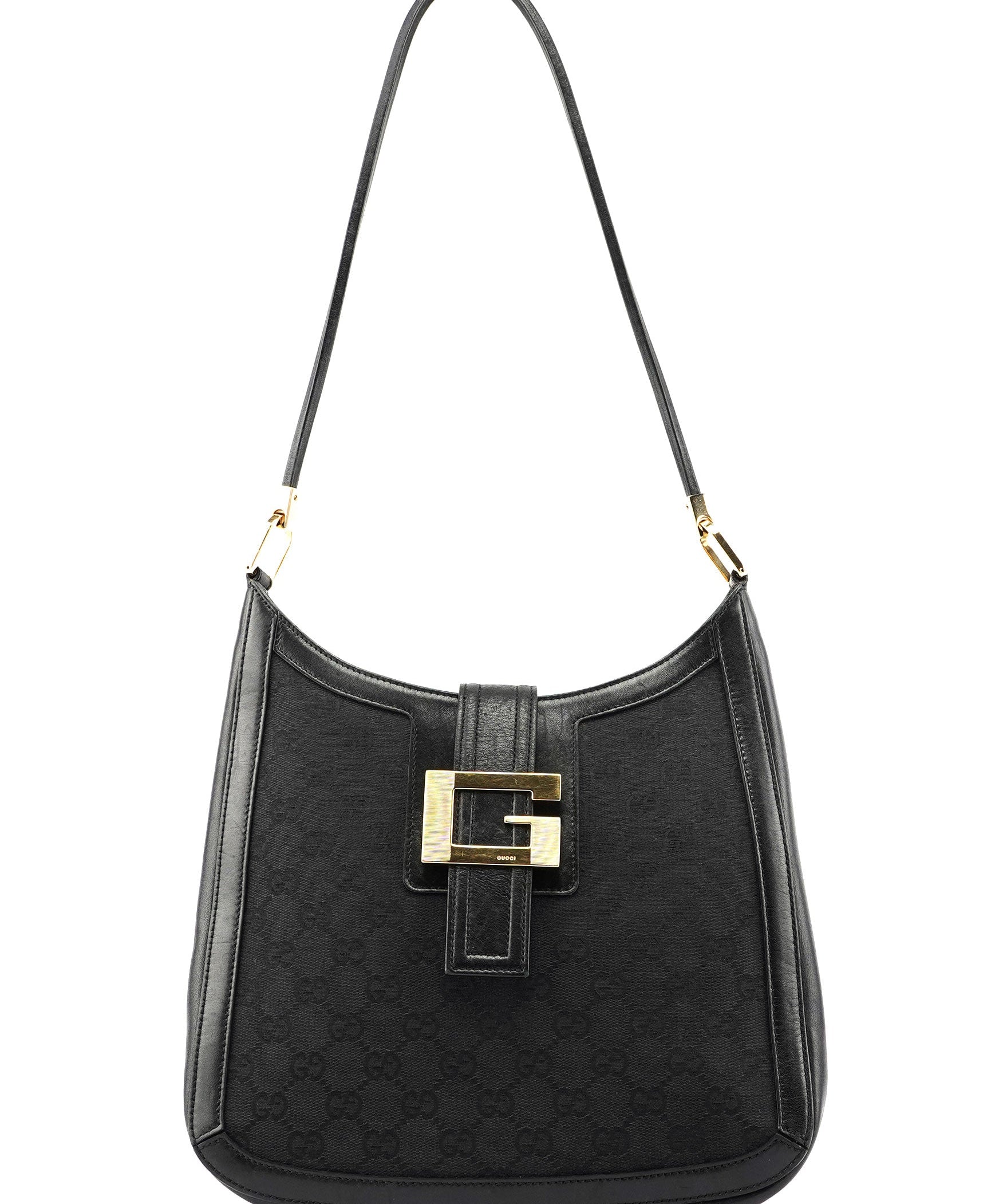 Gucci Black Canvas Square G Shoulder Bag
