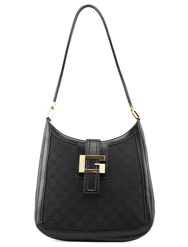 Gucci Black Canvas Square G Shoulder Bag