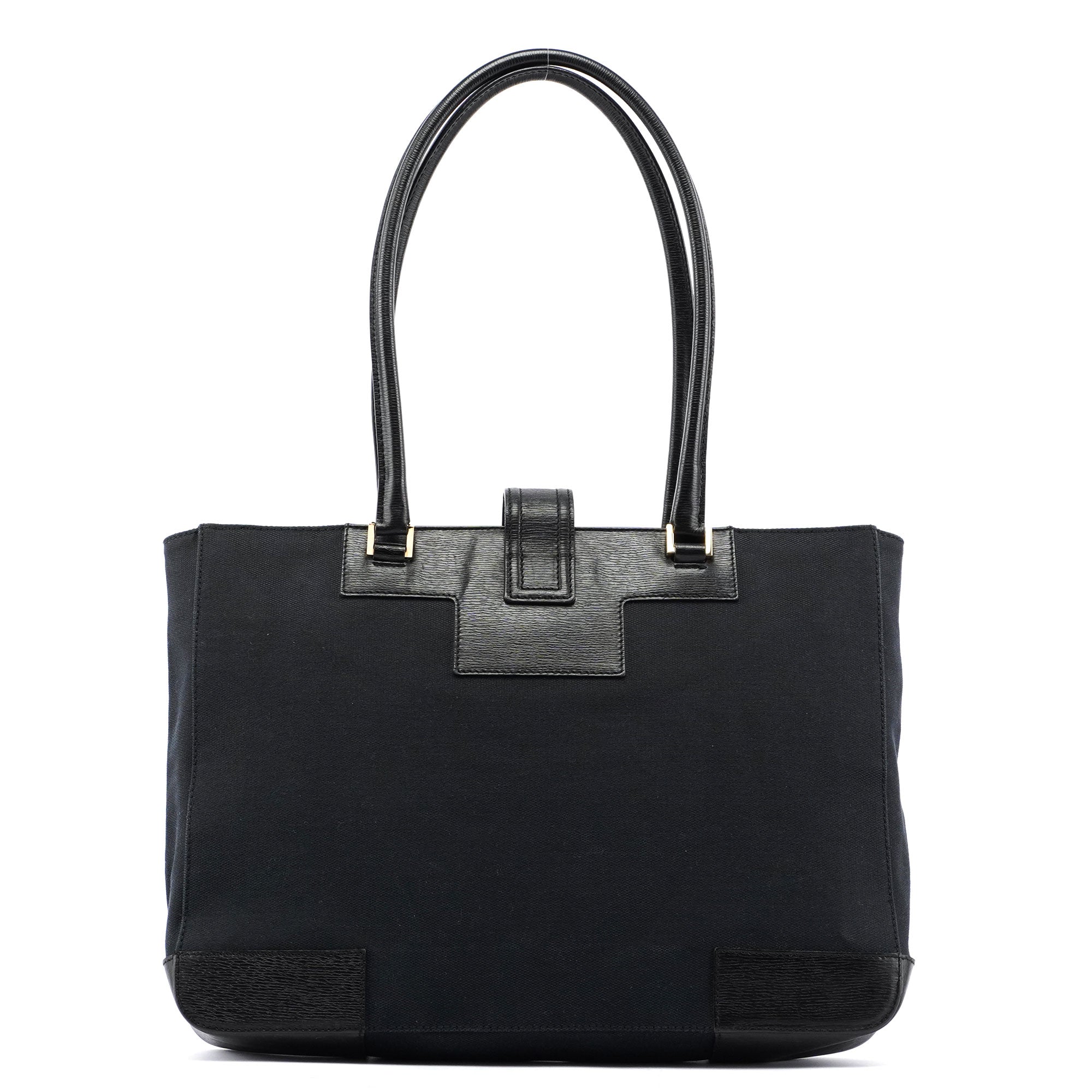 Gucci Black Canvas Square G Tote