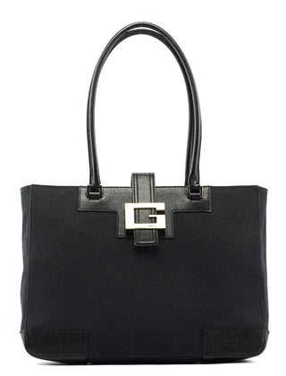 Gucci Black Canvas Square G Tote