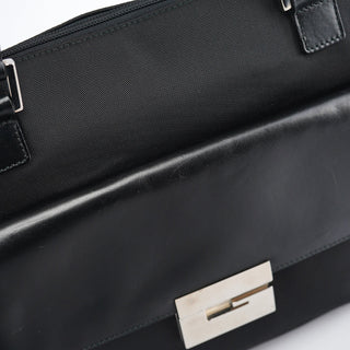 Gucci Black Canvas Square G Tote Bag