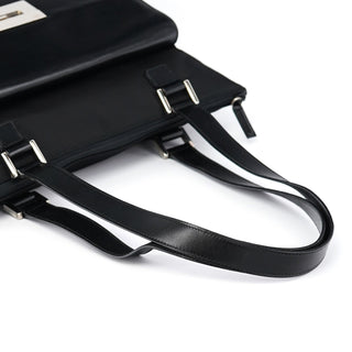 Gucci Black Canvas Square G Tote Bag