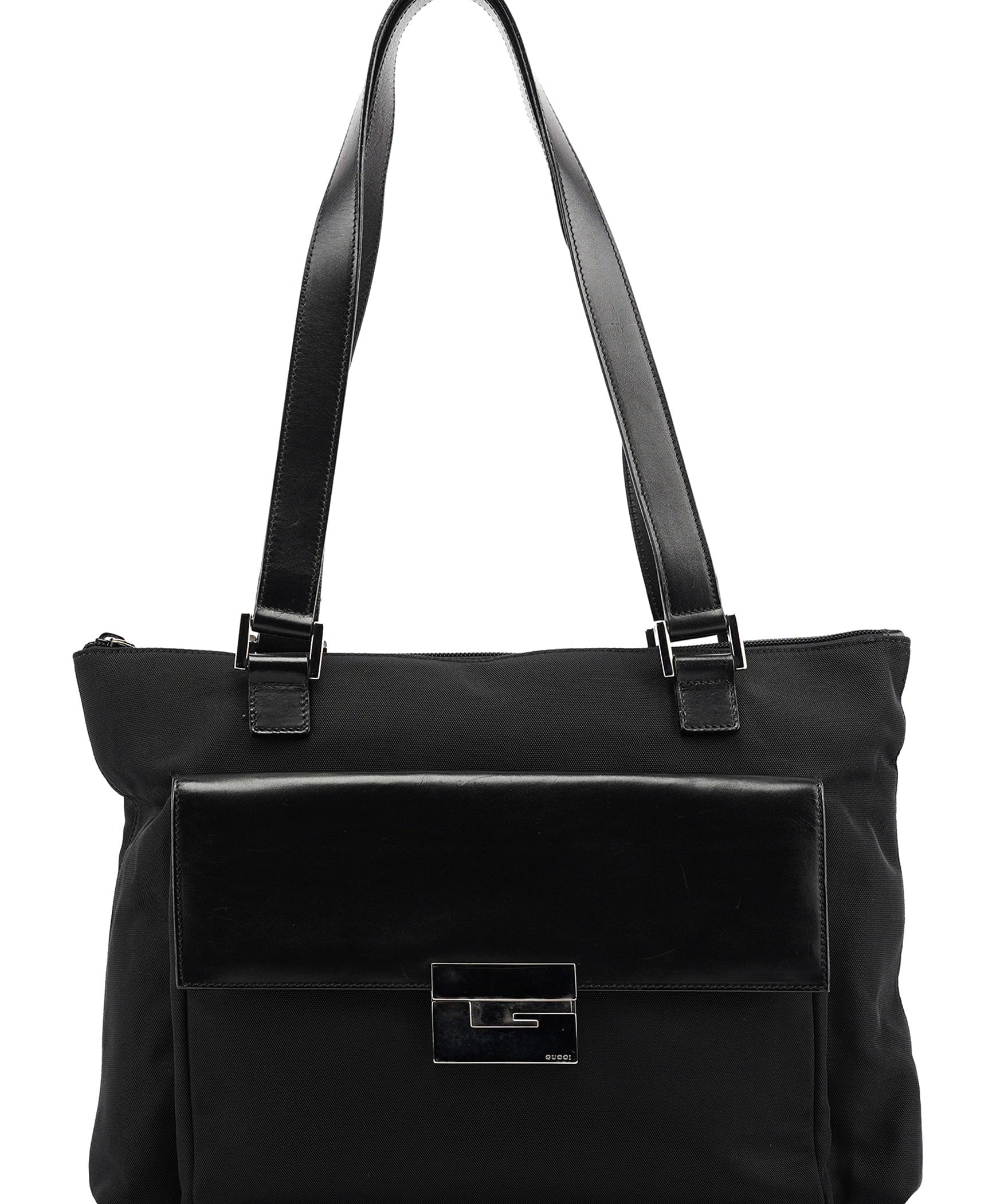 Gucci Black Canvas Square G Tote Bag