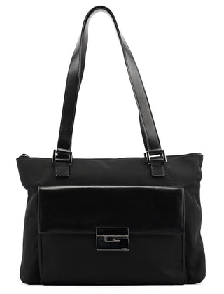 Gucci Black Canvas Square G Tote Bag