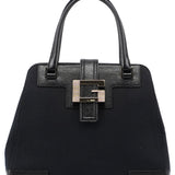 Gucci Black Canvas Square G Tote Bag