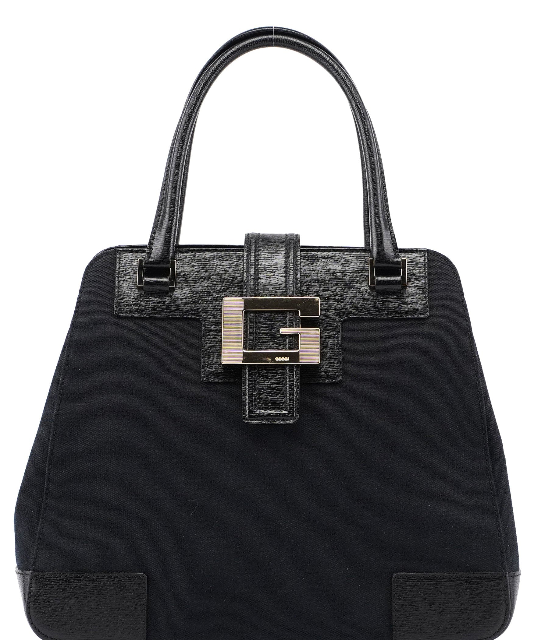 Gucci Black Canvas Square G Tote Bag