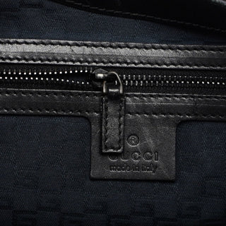 Gucci Black Canvas Wood Handle Shoulder Bag