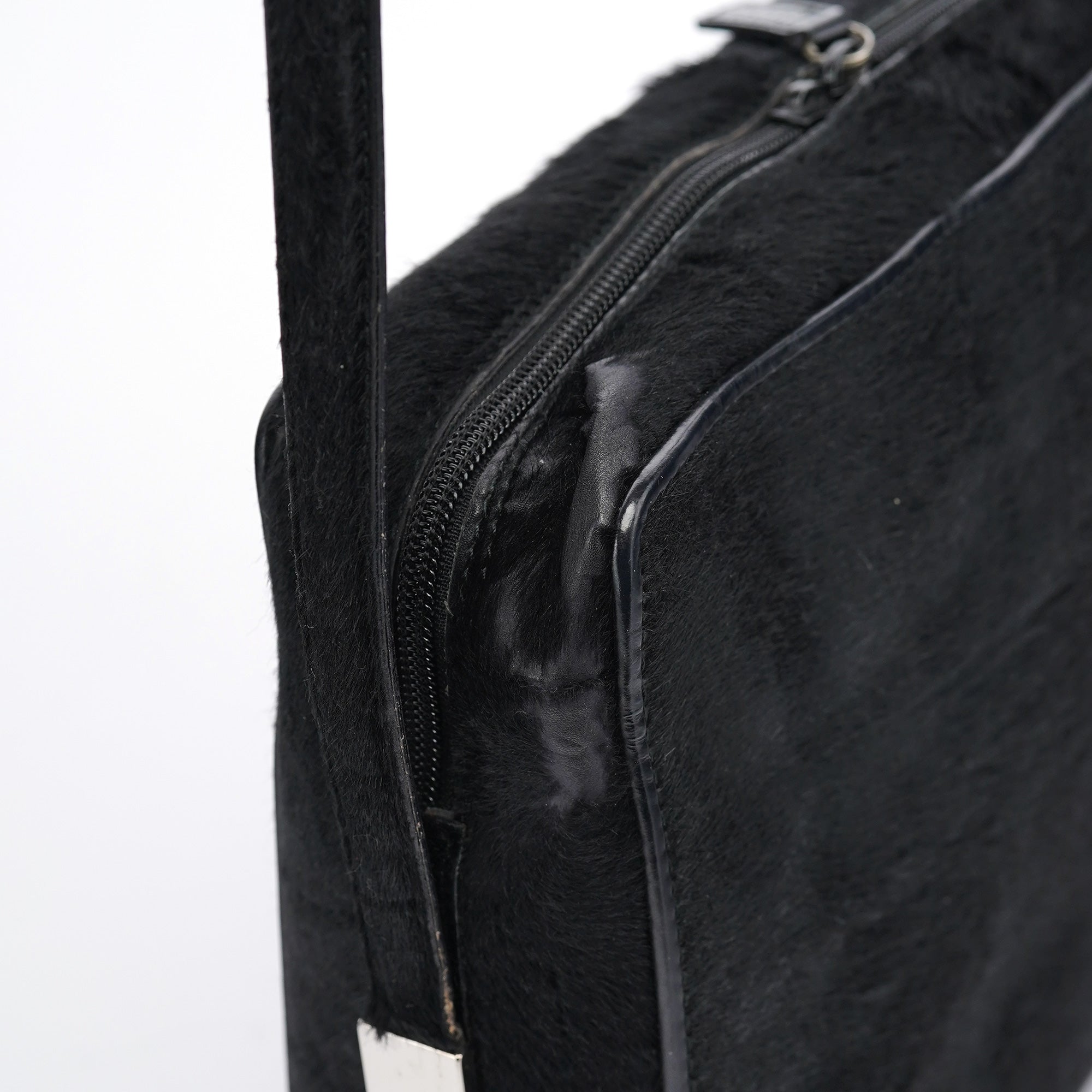 Gucci Black Embossed Pony Hair Shoulder Bag