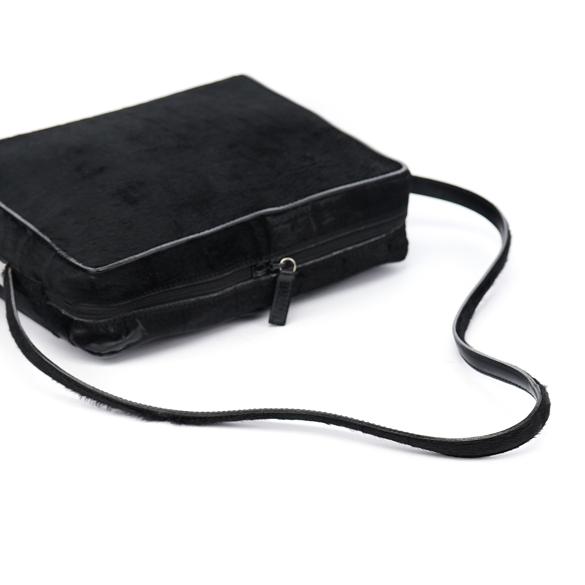 Gucci Black Embossed Pony Hair Shoulder Bag